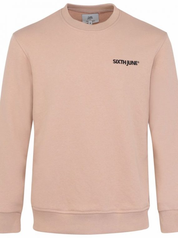 Sweatshirt soft logo brodé beige